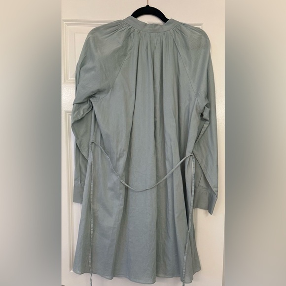 Rebecca Taylor long Sleeve Cotton belted Shirt Dress Size Large - Picture 7 of 15